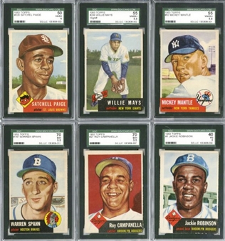 1953 Topps Complete Set of 274 Cards with 12 SGC Graded 